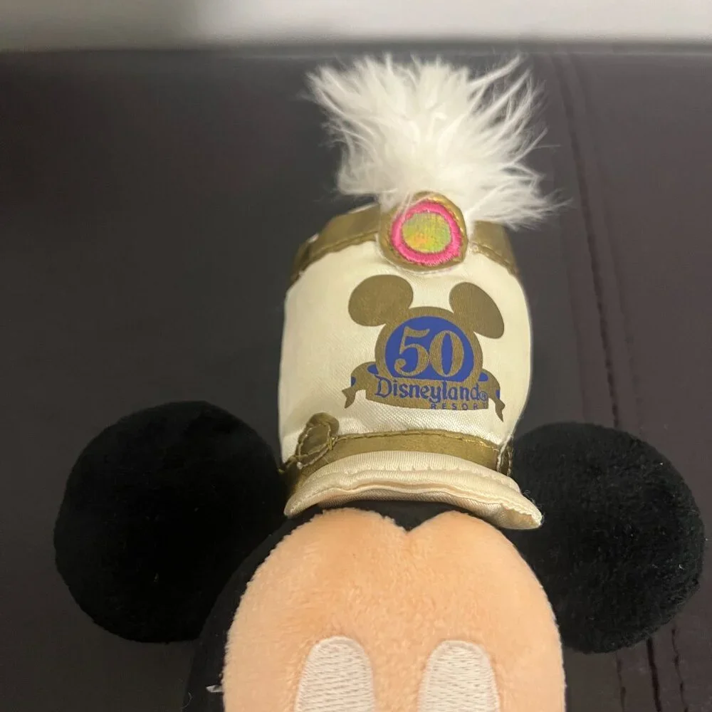 MICKEY MOUSE PLUSH FIGURE 50TH ANNIVERSARY 2005 TAG PENNANT MARCHING BAND LEADER - Picture 2 of 6